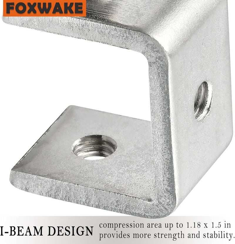 foxwake Heavy Duty Stainless Steel C Clamps 2 1/2 Inch for WoodWorking, Small U Clamps for Mounting, Mini Desk Clamps with Stable Wide Jaw Opening & Protective Pads/I-Beam Design (2pcs) - Image 4